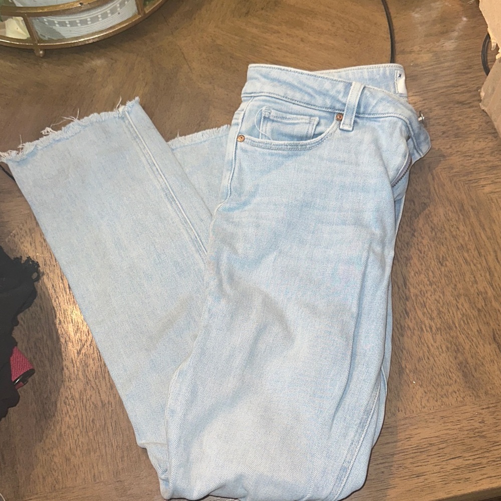 PAIGE Light Wash Straight Leg Jeans